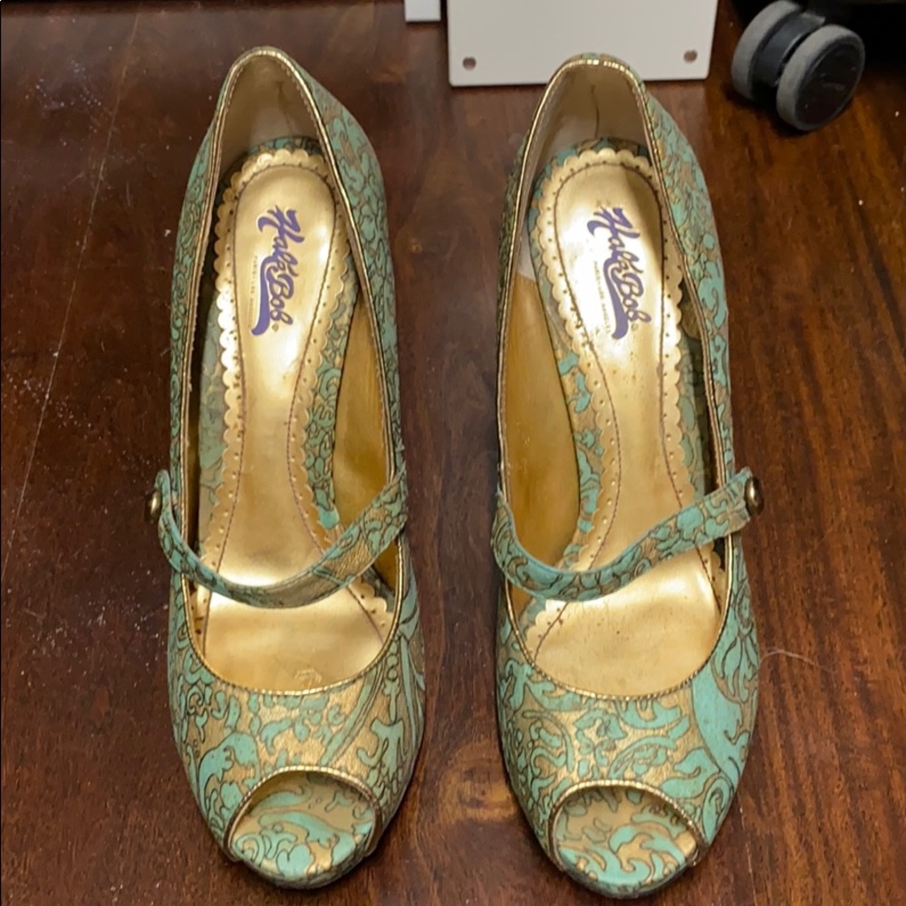 Leather Hale Bob Peep-toe 9 Maryjane Shoes